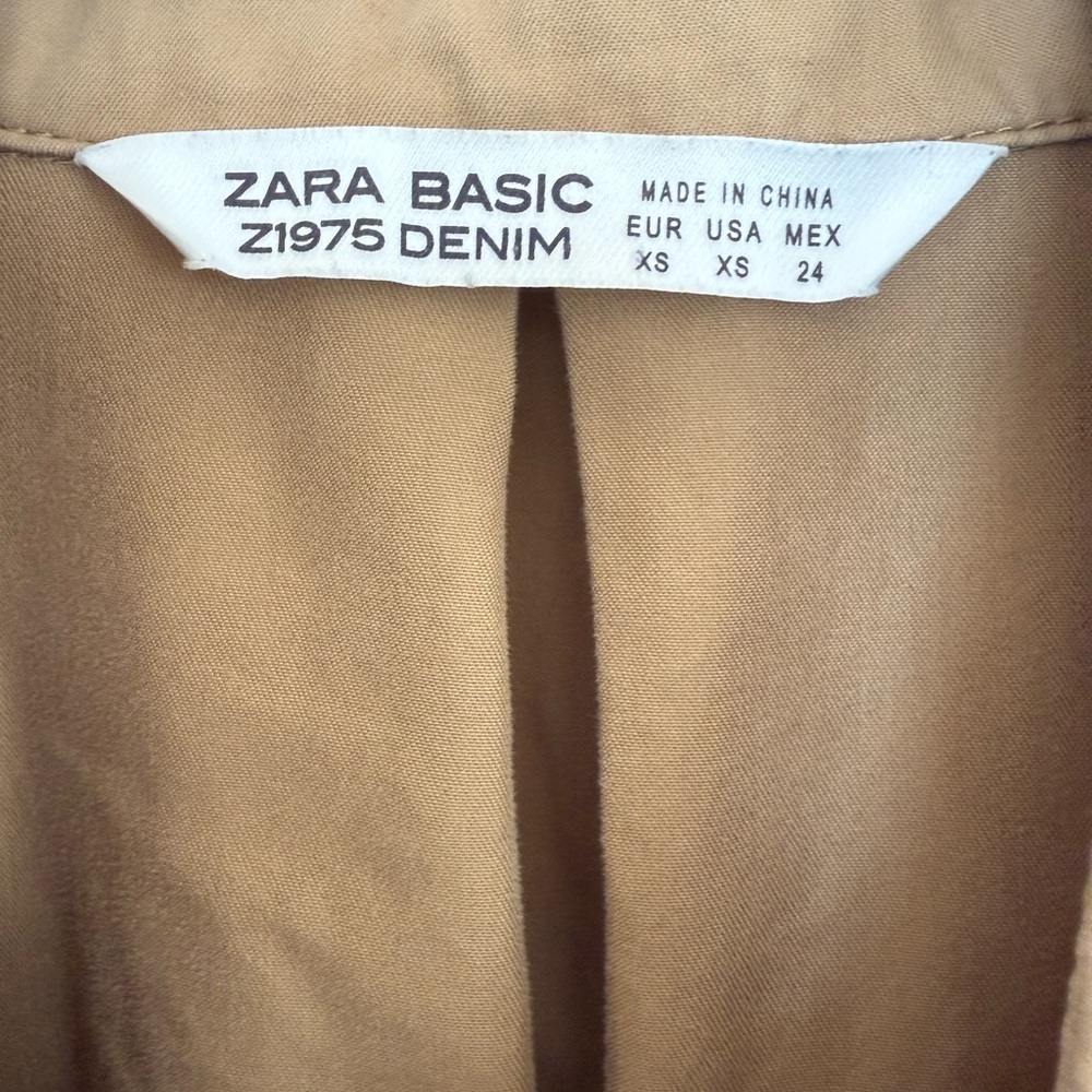 Zara Basic Camel Shirt Jacket - image 3
